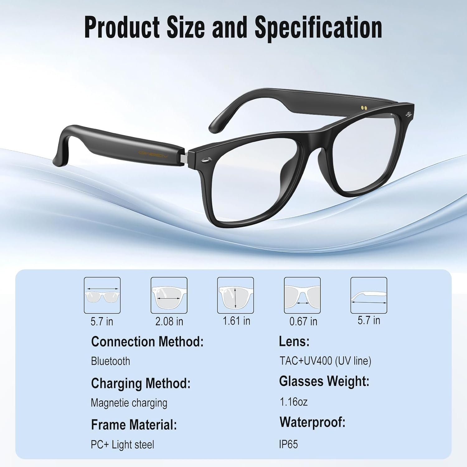AI Smart Glasses for Men and Women with Chat GPT, Bluetooth Translation Glasses with 164 Languages and Color-Change Lens, Music Playback, Hands-Free Calls, UV & Blue Light Protection